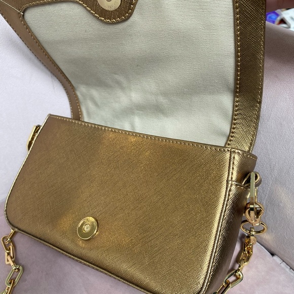 Tory Burch Saffiano Leather Gold Crossbody - Picture 5 of 14
